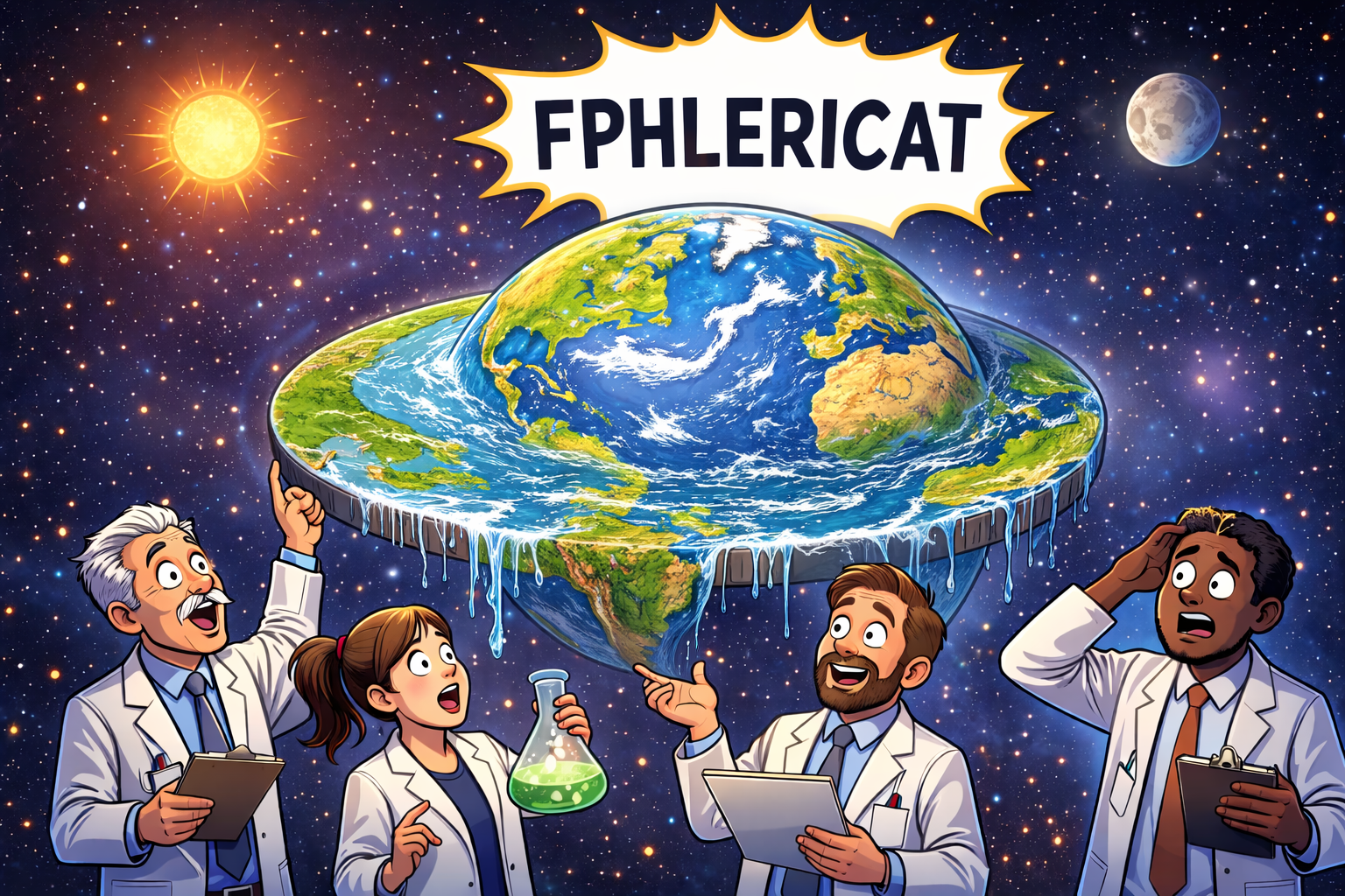 Strange Earth that is both flat and spherical
